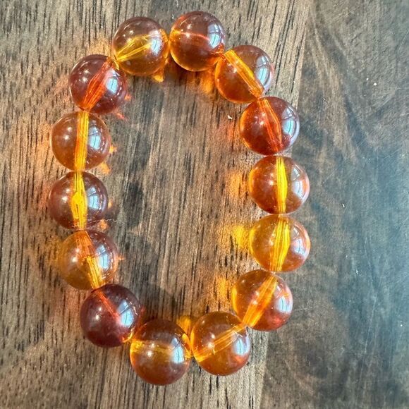 EUC - 3 Beaded Bracelets - Stacking - Brown; Multi; and Black with White Bead - Picture 2 of 7